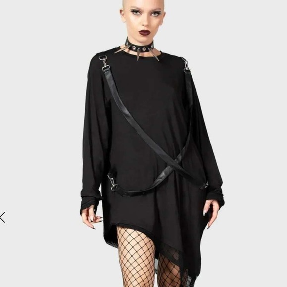 Killstar Tops - Killstar‎ unisex black zombie clown top asymmetrical